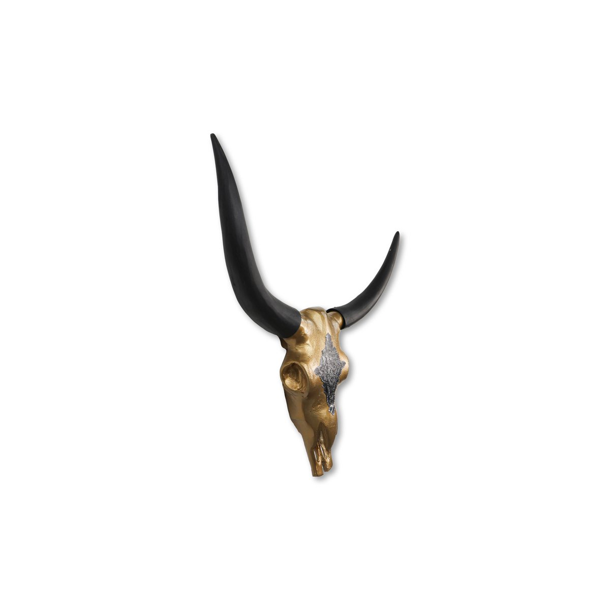 Buffalo head S - 60x60x10 - gold / black - metal.