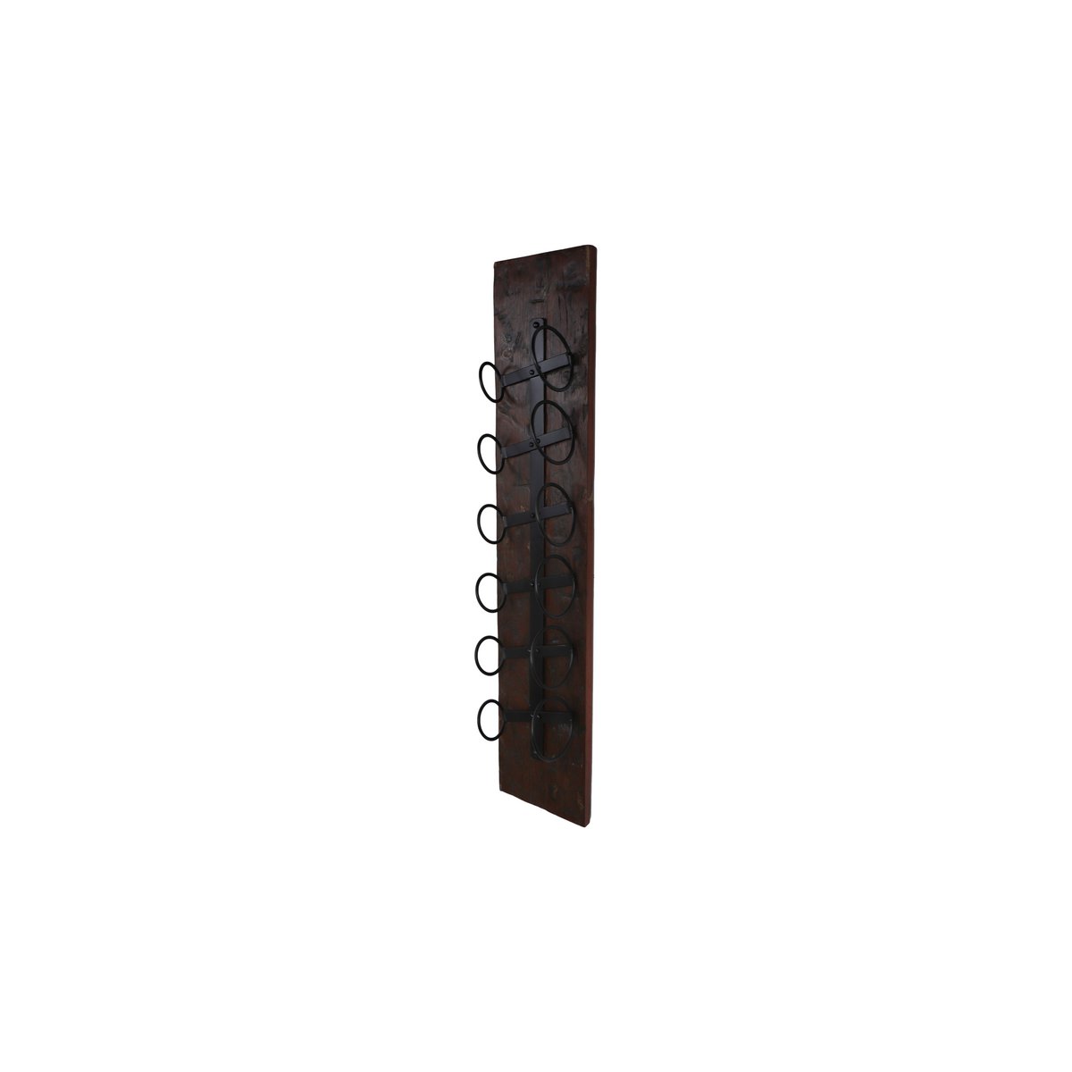 Wine rack 6 bottles - 20x13x100 - Brown/black - Old wood/metal