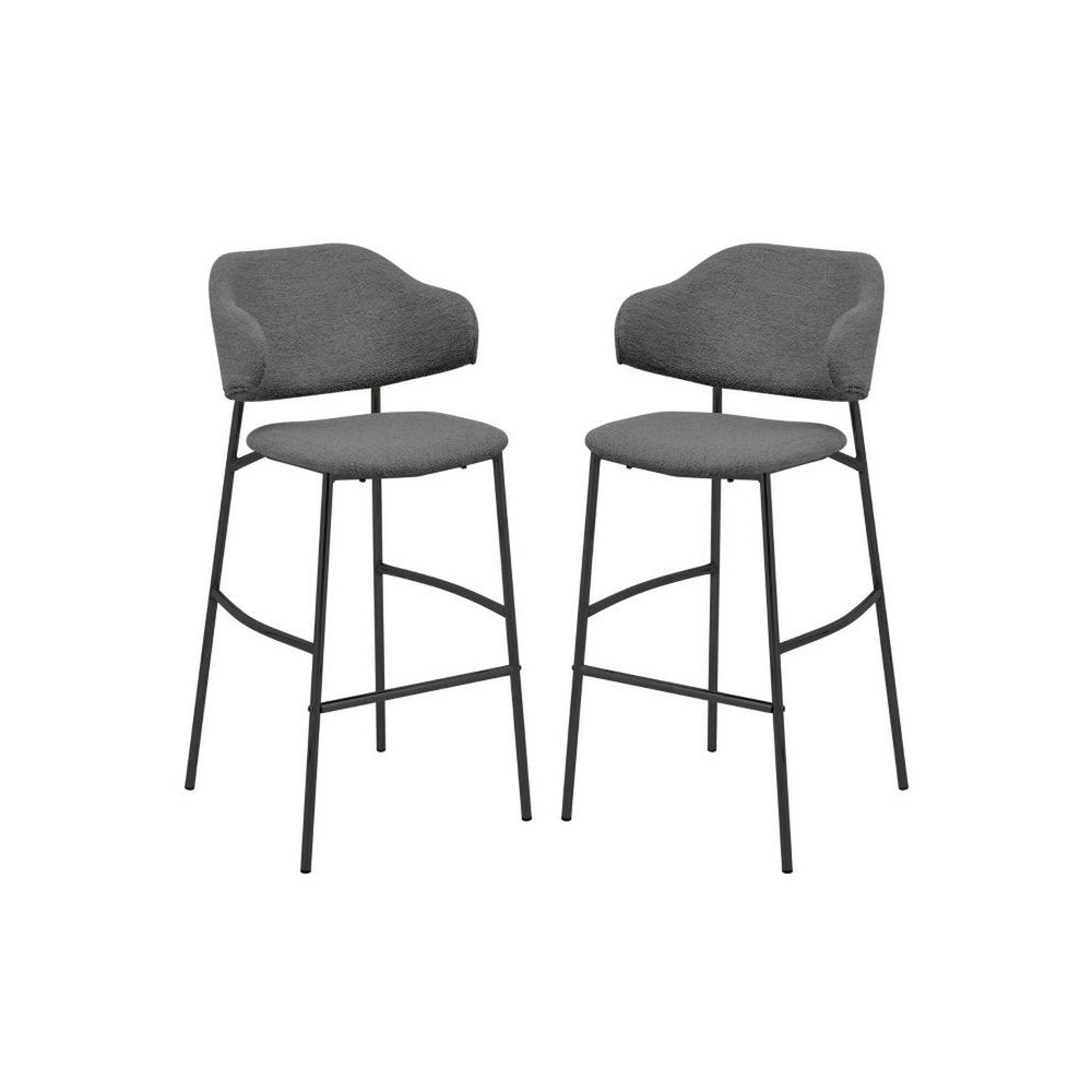 Barchair Tracy Set of 2 - 55x65x107 - Grey/Black - Alpine/metal