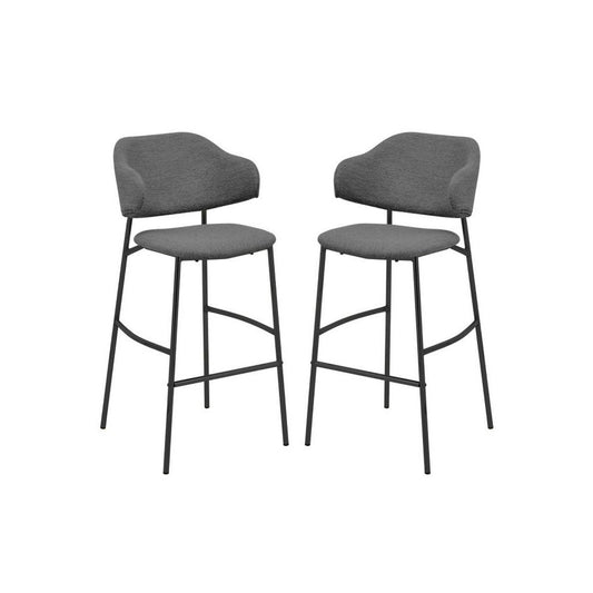 Barchair Tracy Set of 2 - 55x65x107 - Grey/Black - Alpine/metal