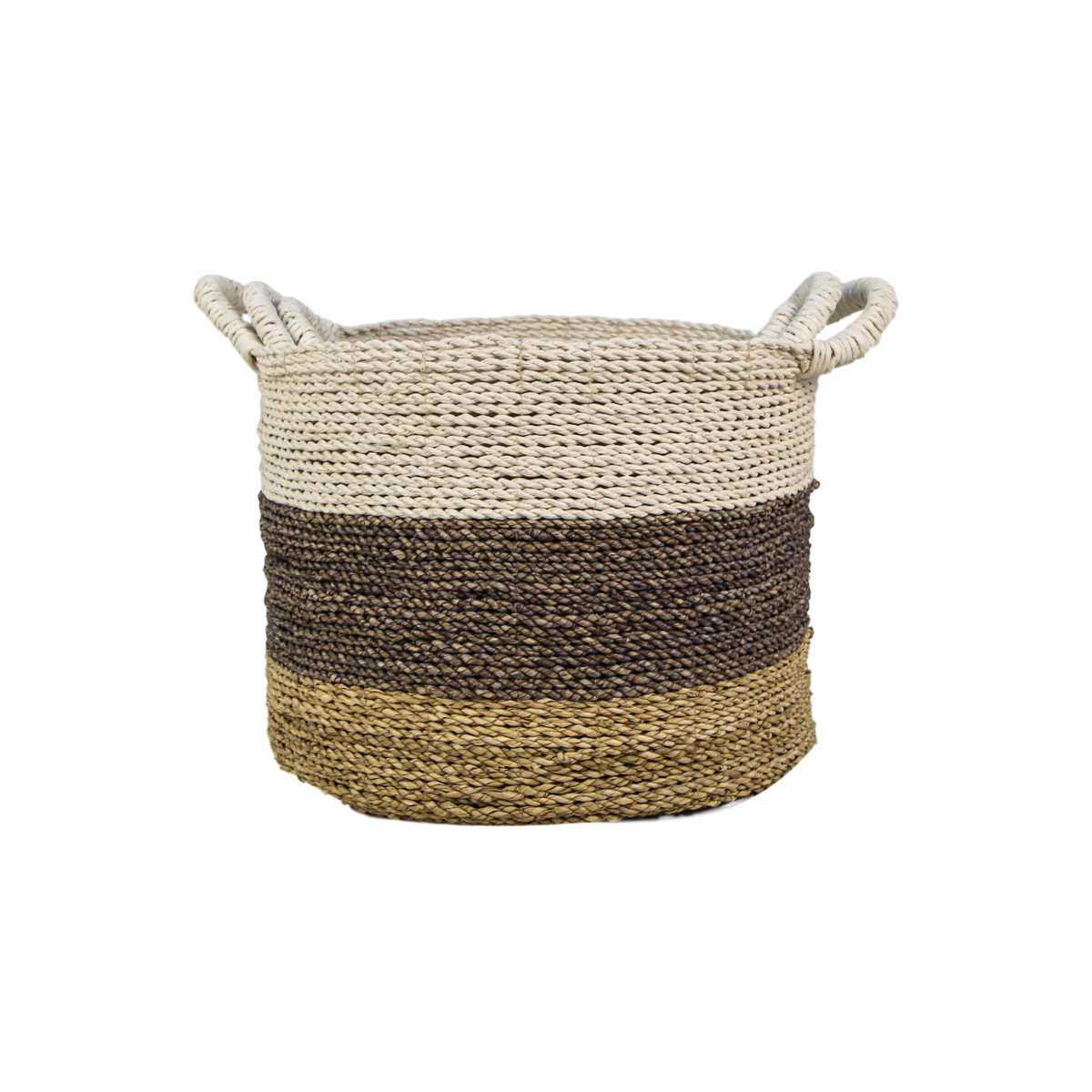 3 Piece Basket Set - natural/purple/white