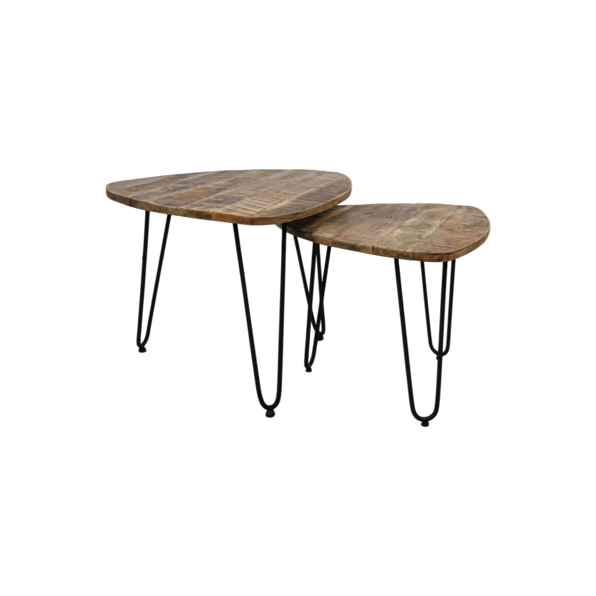 2 Piece coffee table set Dexter - ø60 cm - mango wood/iron