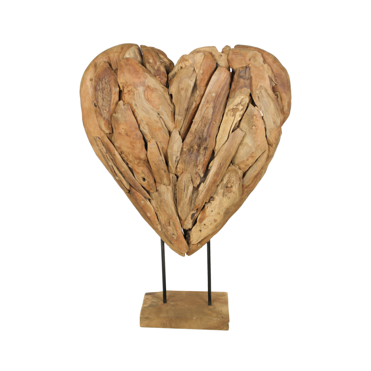 Wooden Heart Sculpture large - teak