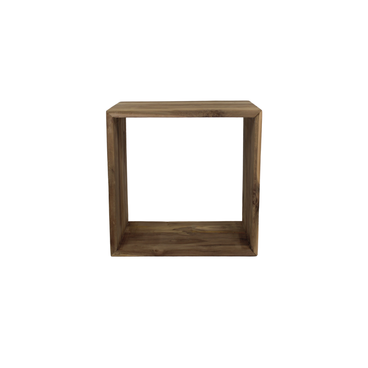 Cube side table - reclaimed teak