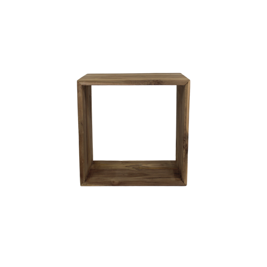 Cube side table - reclaimed teak