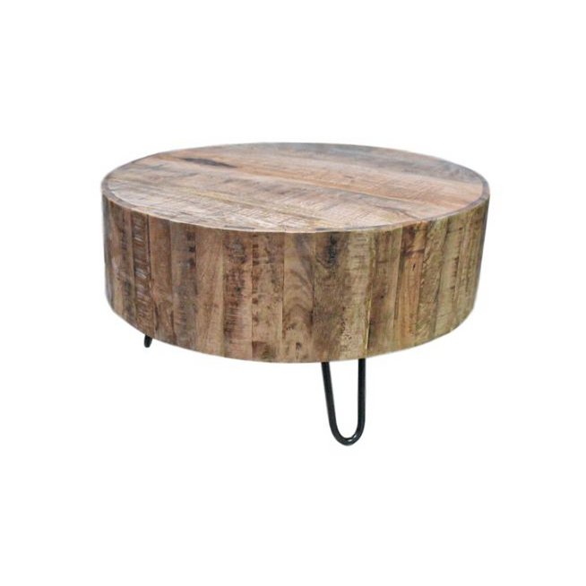 Coffee table Melbourne - 70x70cm - rustic mangowood/iron