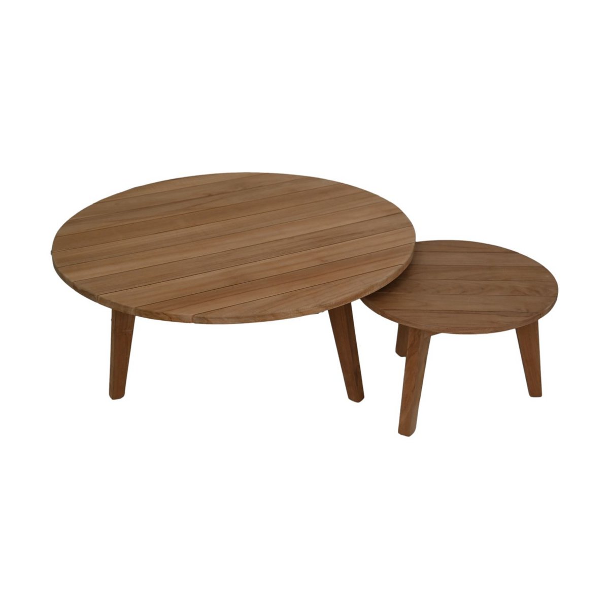 Coffee Tables Round Garden - ø75x37/ø45x35 - Natural - teak