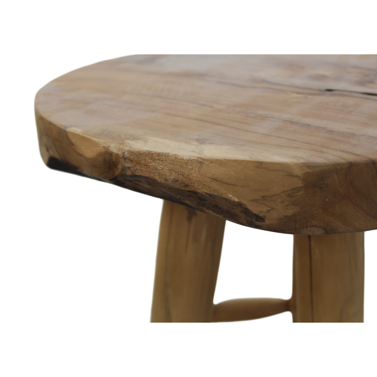 Ronde kruk - naturel - teak