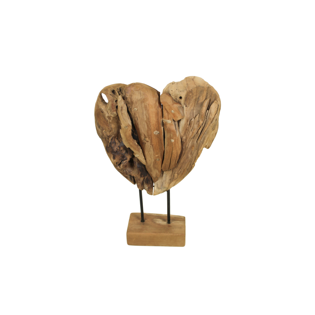 Wooden Heart Sculpture small - teak