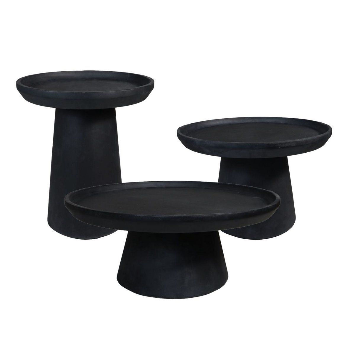 Coffee Table Drum - 45x45x50 - Matt Black - Mangowood