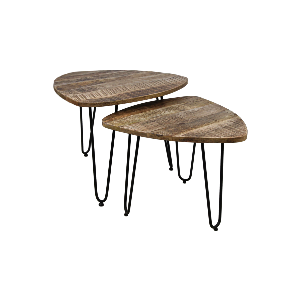 2 Piece coffee table set Dexter - ø60 cm - mango wood/iron