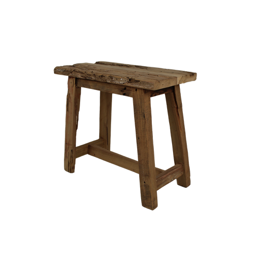 Decoratieve kruk Lawas - 50 cm - naturel - teak