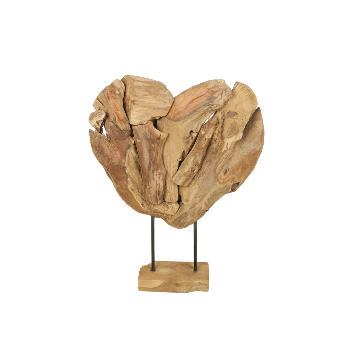 Wooden Heart Sculpture medium - teak