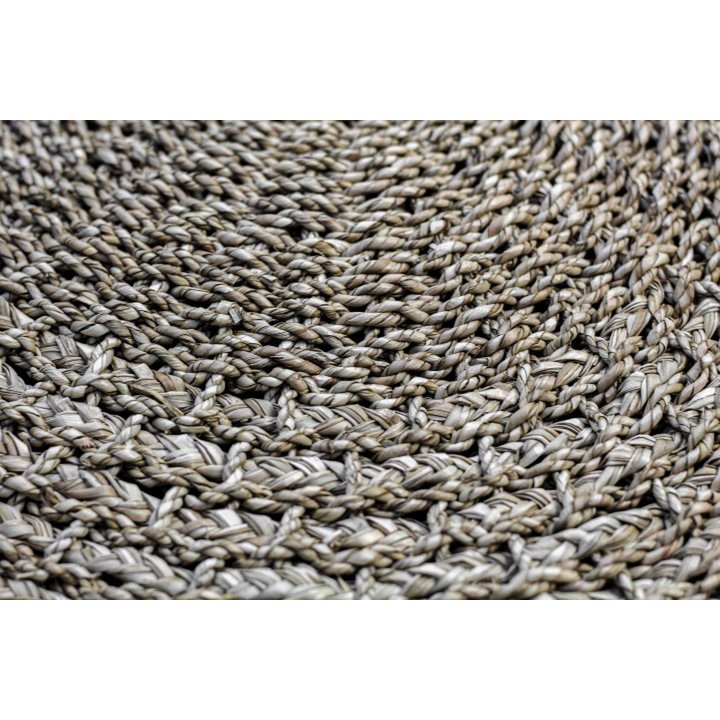 Tapijt Malibu - ø100 cm - raffia/zeegras - Naturel/Zwart