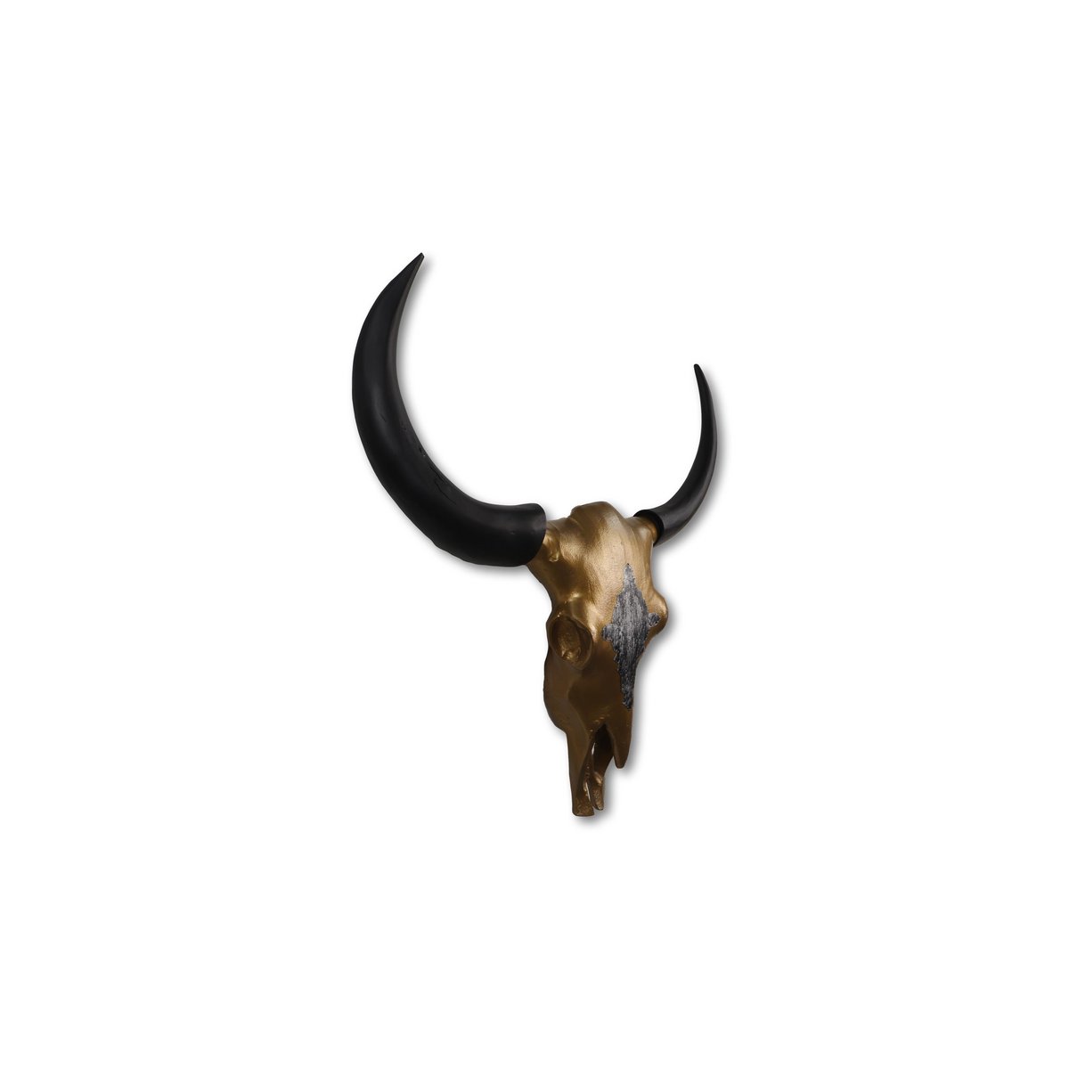 Buffalo head L - 80x80x10 - gold / black - metal.