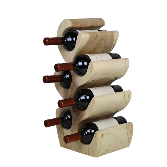 Bottle rack small - natural - suar