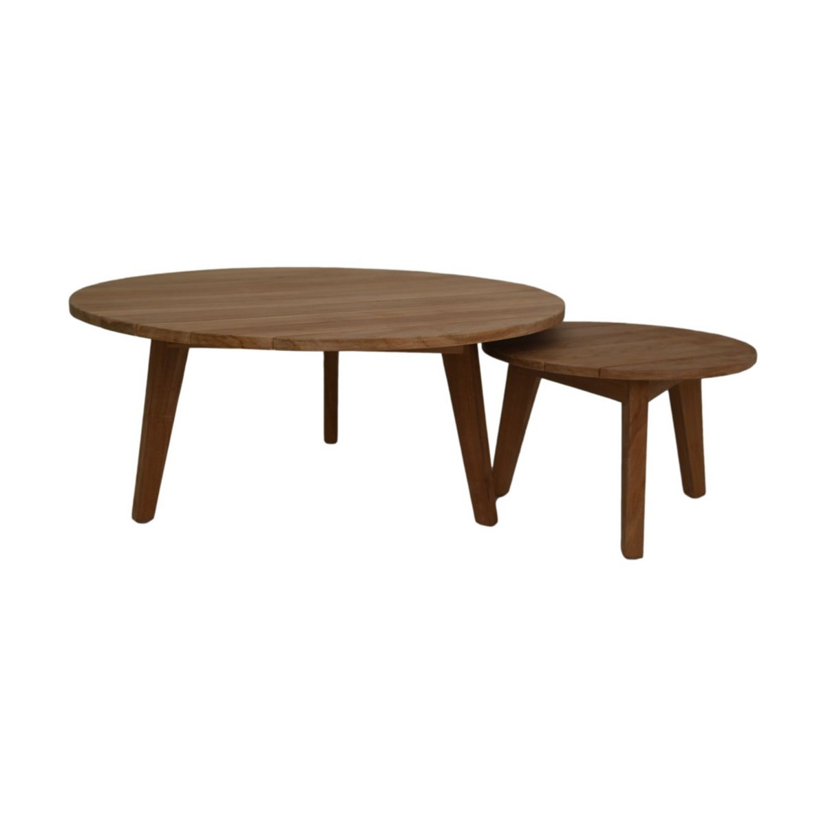 Coffee Tables Round Garden - ø75x37/ø45x35 - Natural - teak