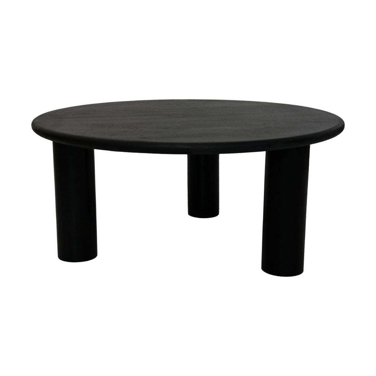 Coffee Table Round pilaar leg - 80x80x35 - Black - MangonWood