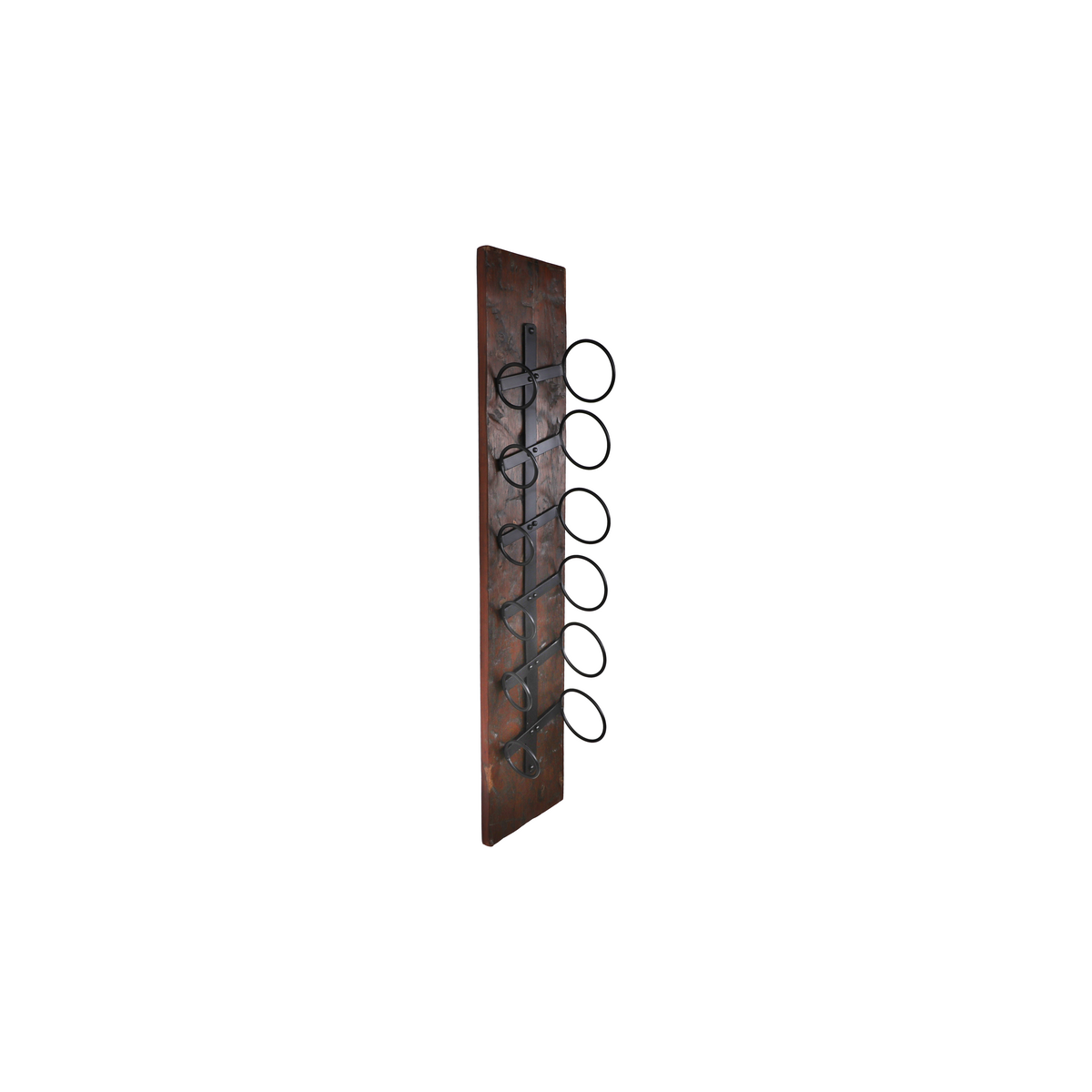 Wine rack 6 bottles - 20x13x100 - Brown/black - Old wood/metal