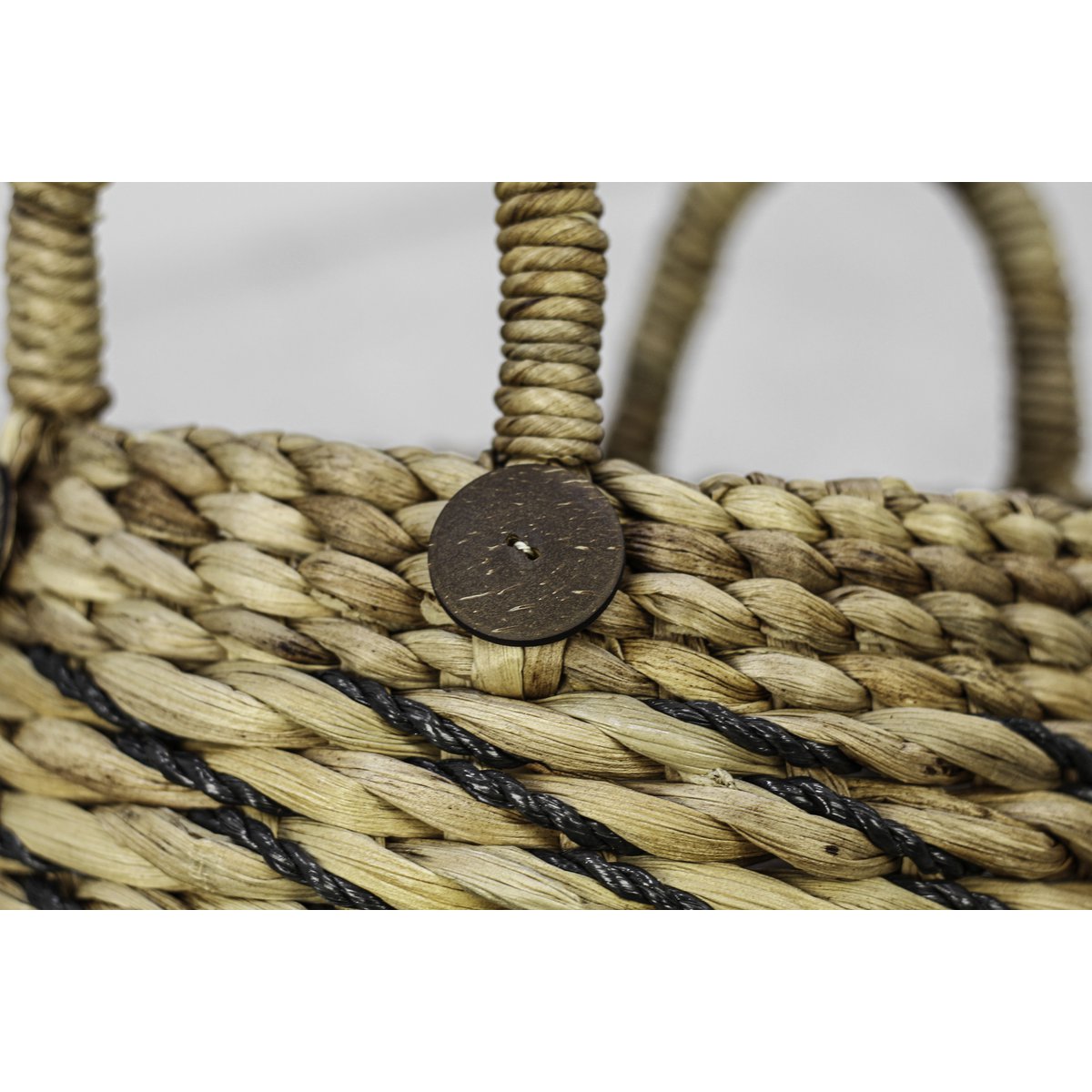 2 Piece Storage Basket Set - natural/black - Water Hyacinth