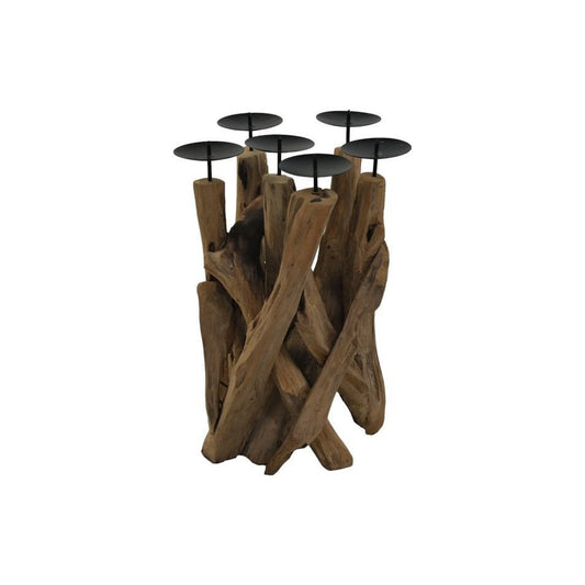 Candle 6- holder - 27x27x35 - Drift wood