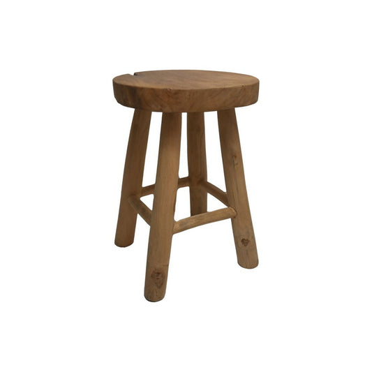 Decoratieve kruk rond - 30x30x42 - Naturel - Teak