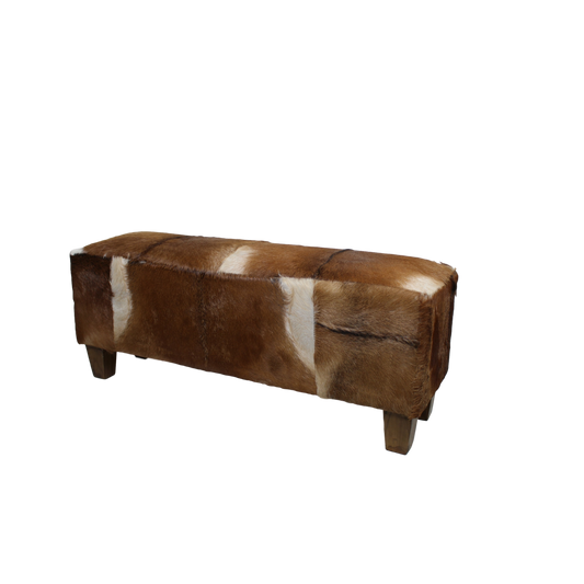 Decorative Bench Bangku - goatskin - teak