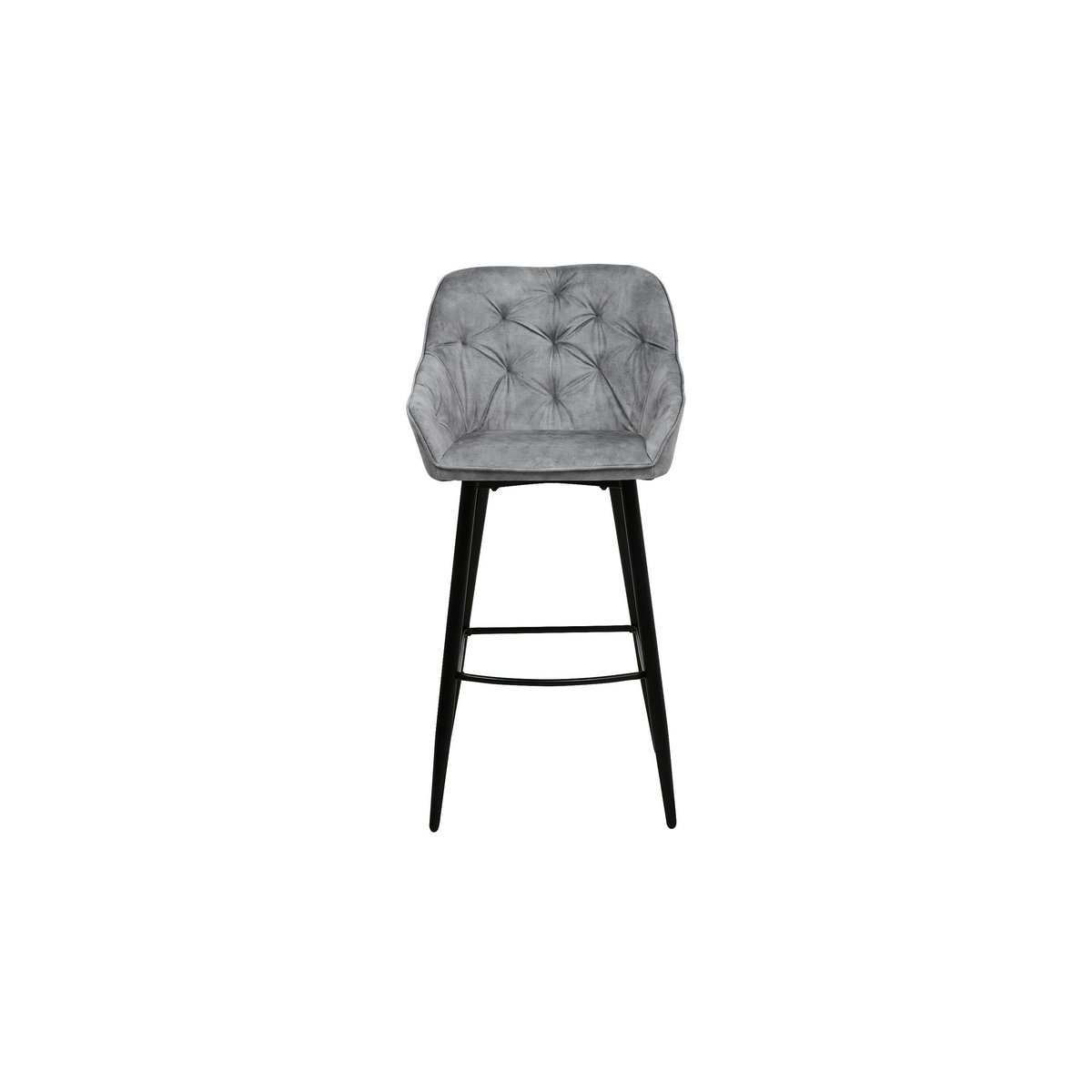 BarStool Liverpool - Set of 2 - 56x61x107 - Velvet/metal - lightGrey