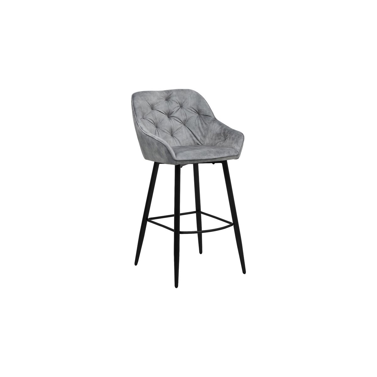 BarStool Liverpool - Set of 2 - 56x61x107 - Velvet/metal - lightGrey