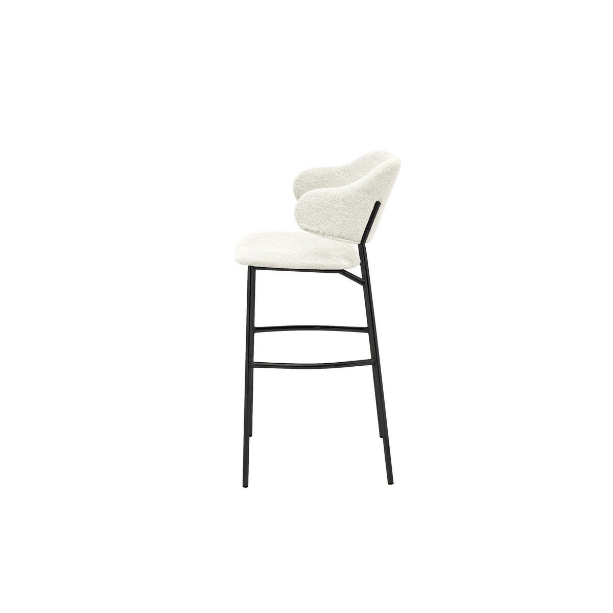 Barchair Tracy Set of 2 - 55X65X107 - White/Black - Alpine/metal