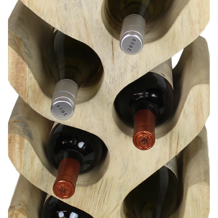 Bottle rack small - natural - suar