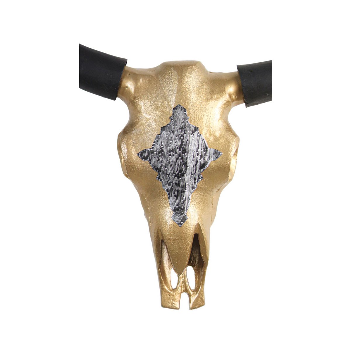 Buffalo head S - 60x60x10 - gold / black - metal.