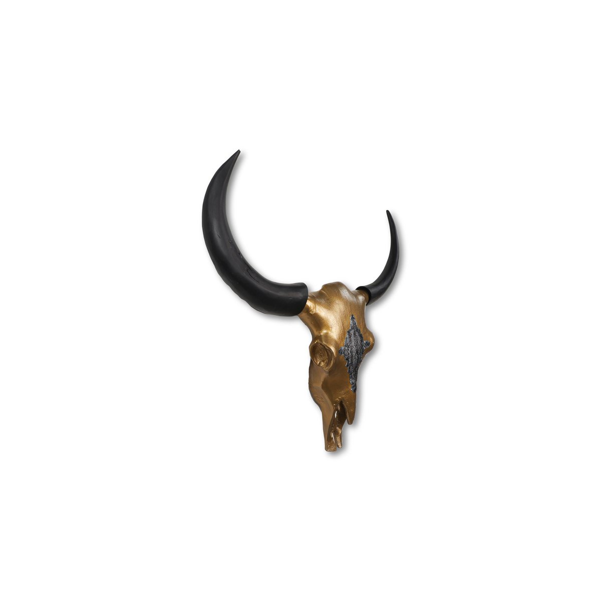 Buffalo head L - 80x80x10 - gold / black - metal.