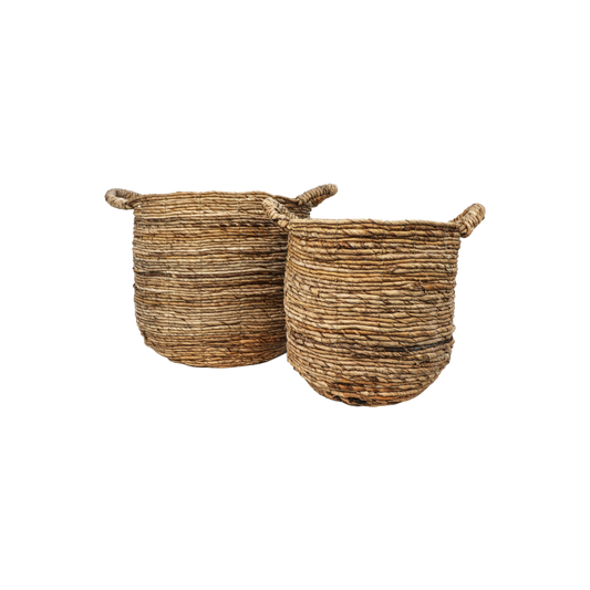 2 Piece Storage Basket Set - natural - banana leaf