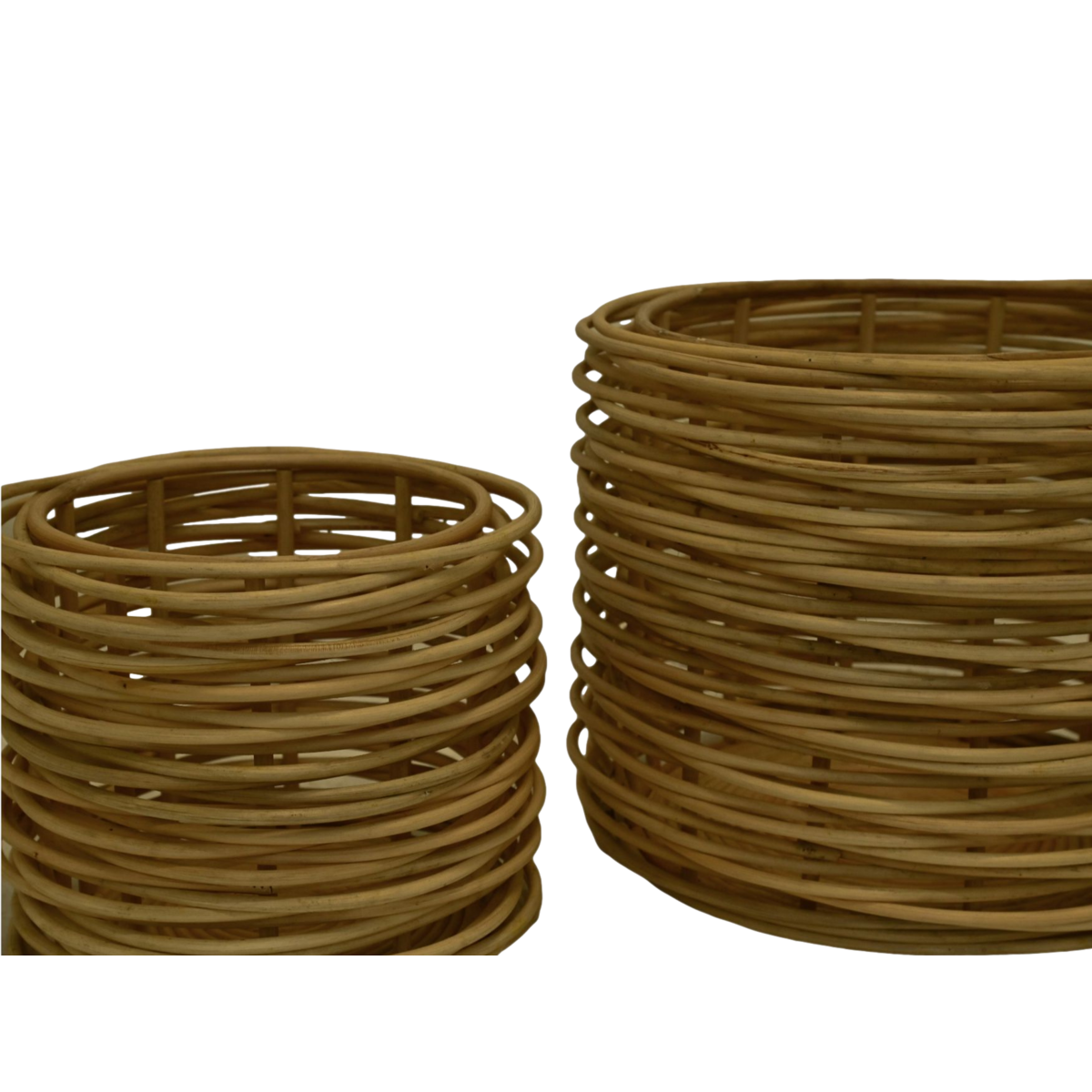 Baskets Set of 2 -  ø36X30/ ø50x40 - Natural - Rotan