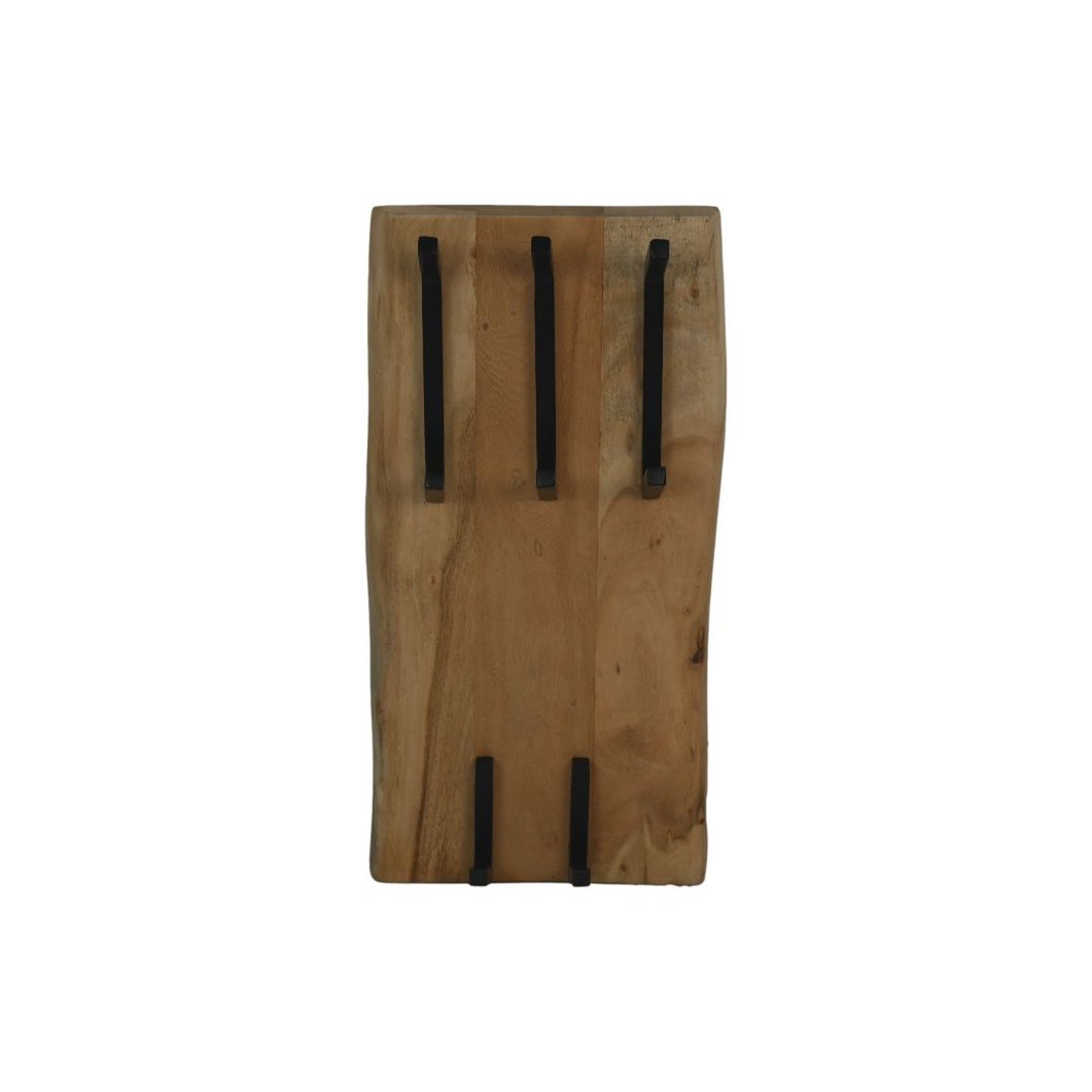 Coat rack LiveEdge Vertical - 26x3x60 - Acacia/metal - Natural