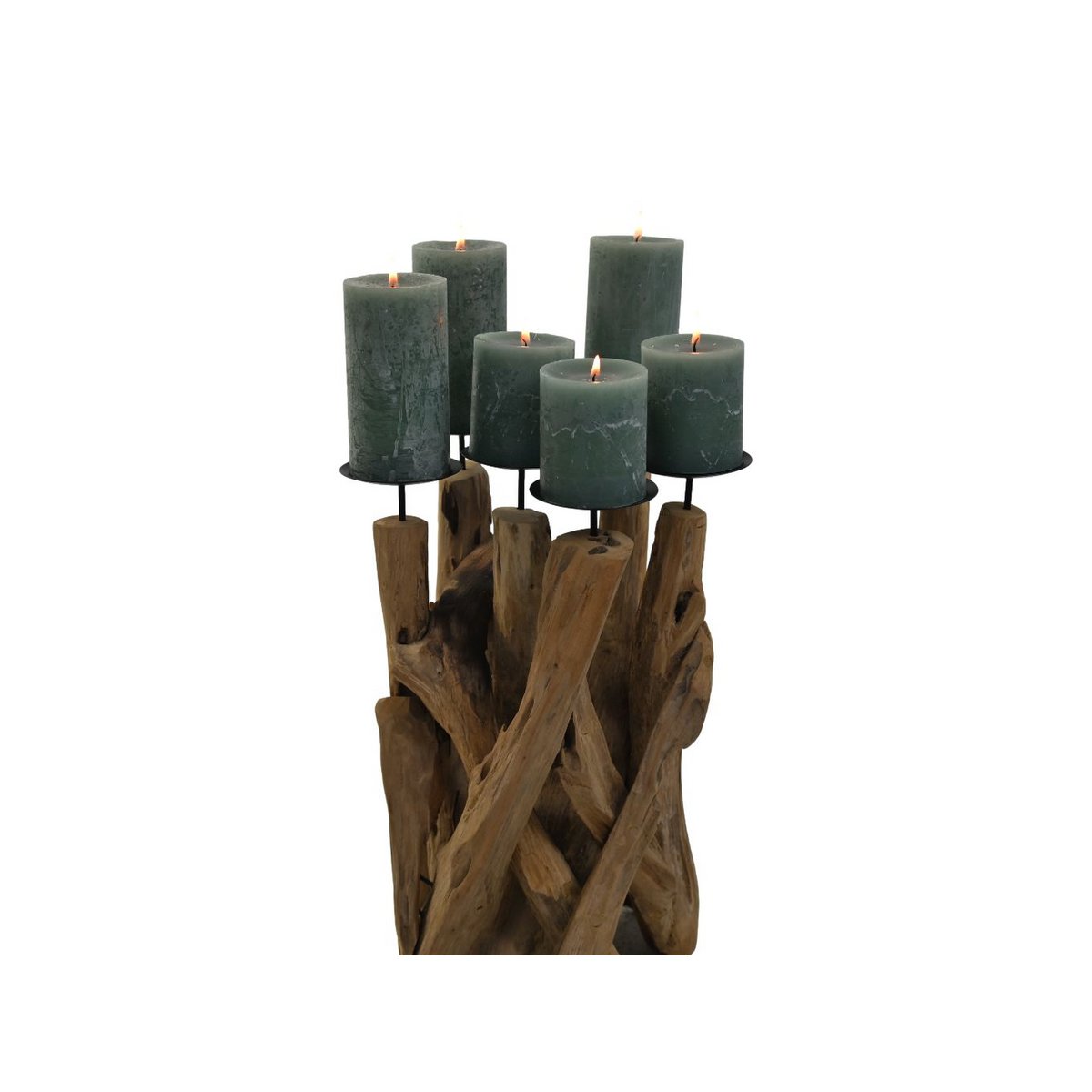 Candle 6- holder - 27x27x35 - Drift wood