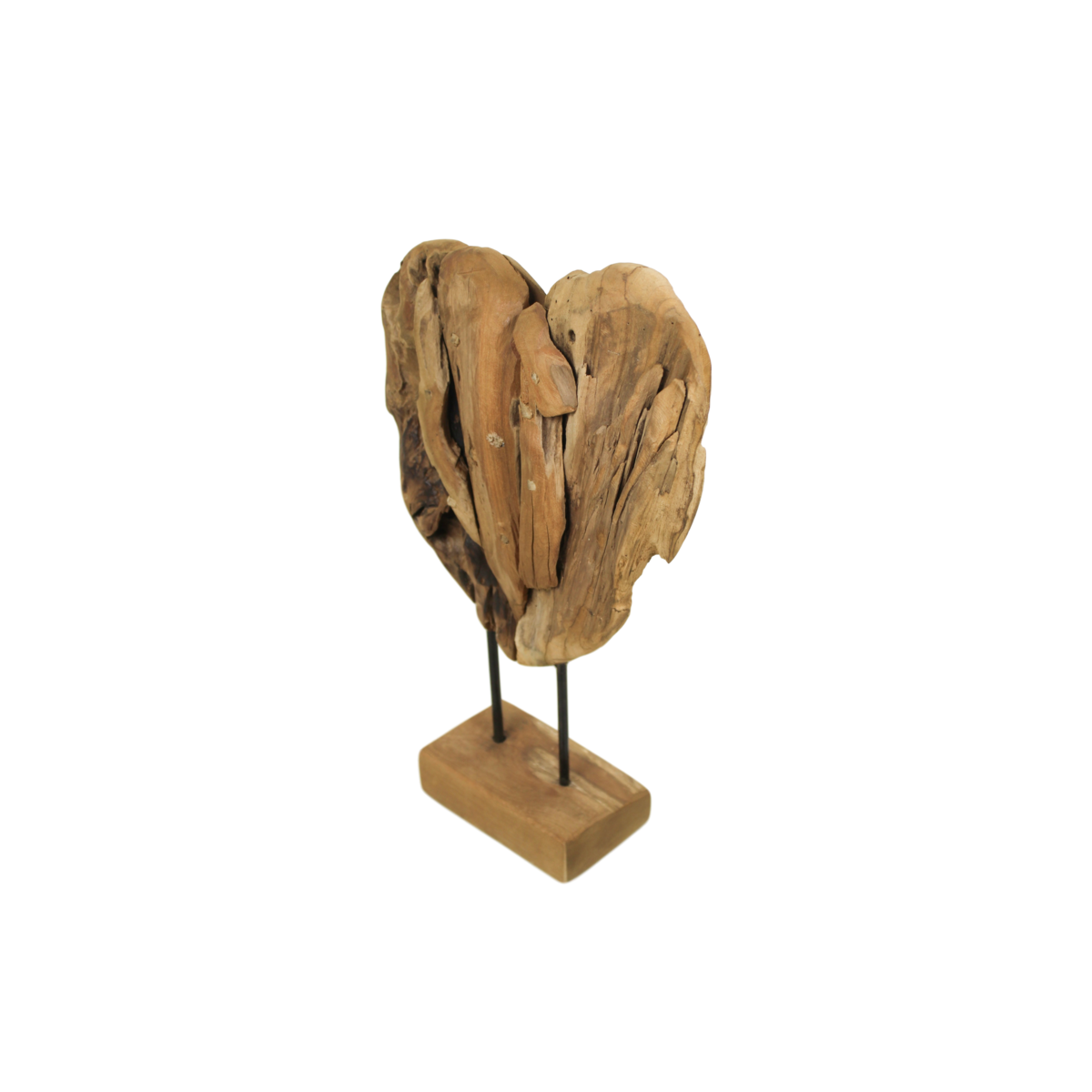 Wooden Heart Sculpture small - teak