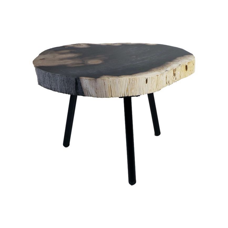 Coffee Table Round - ø41-43x30 - Natural/Black - metal