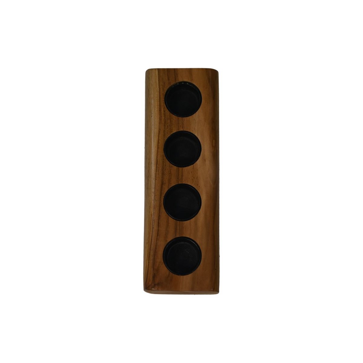 Waxine light holder 4 lights - 10x30x4 - Natural/Black - Teak