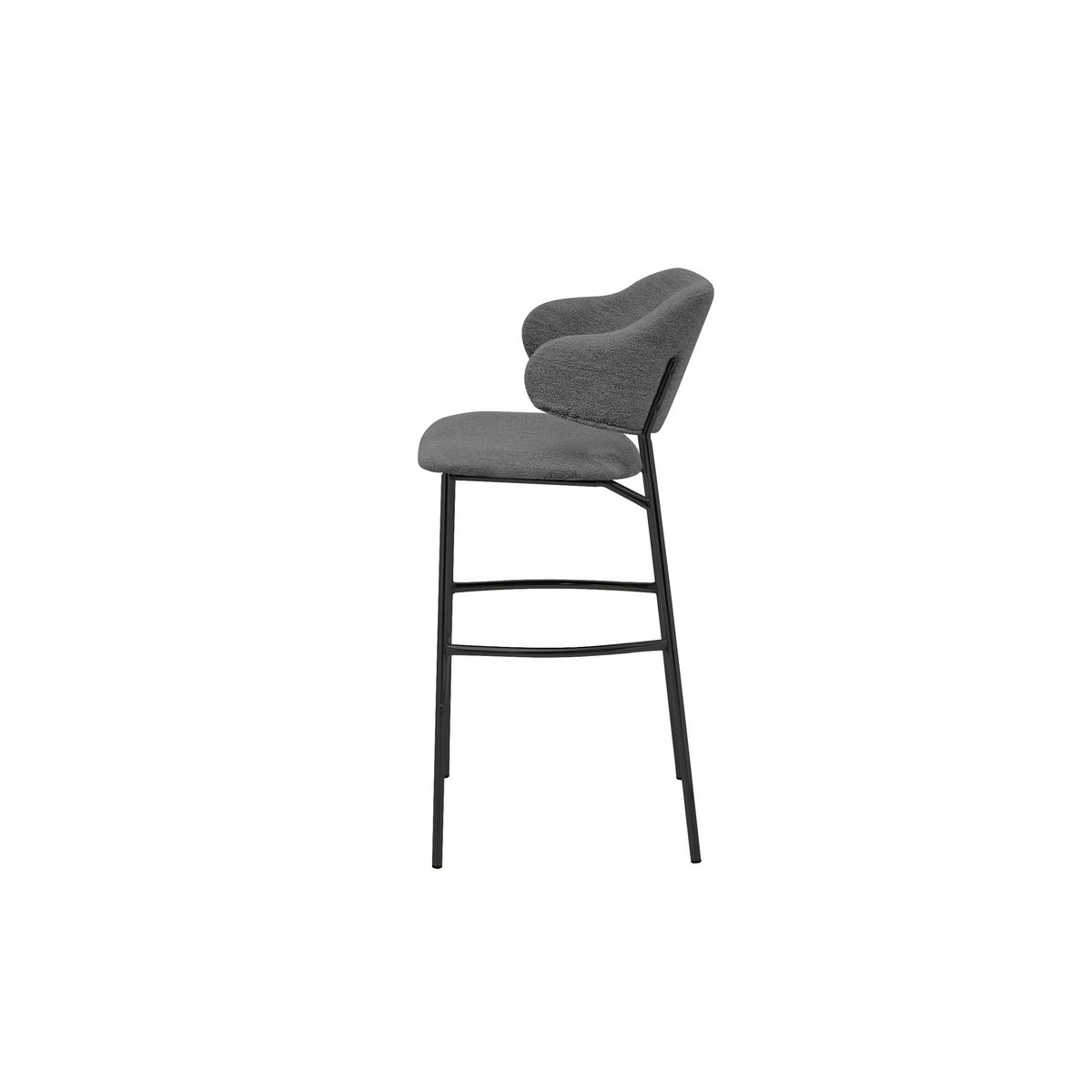 Barchair Tracy Set of 2 - 55x65x107 - Grey/Black - Alpine/metal