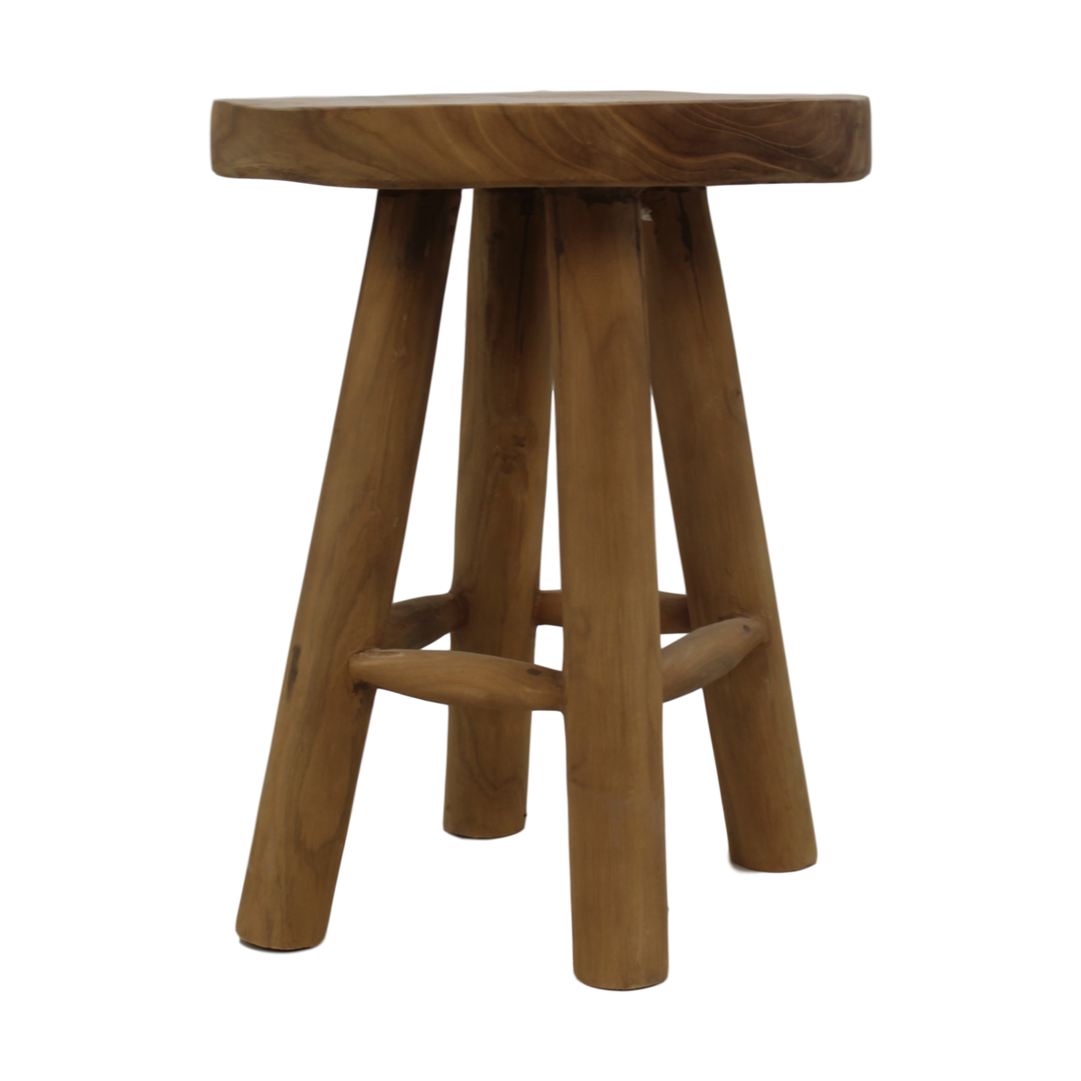 Ronde kruk - naturel - teak