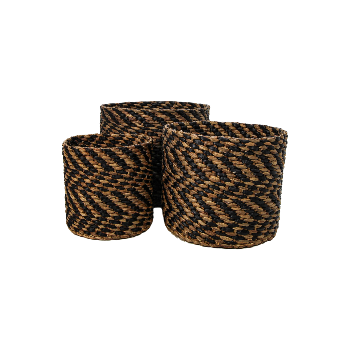 3 Piece Basket Set - black/natural