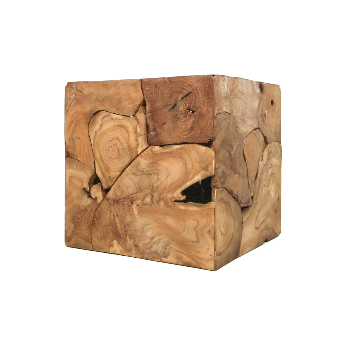 Cube side table - large - natural wax