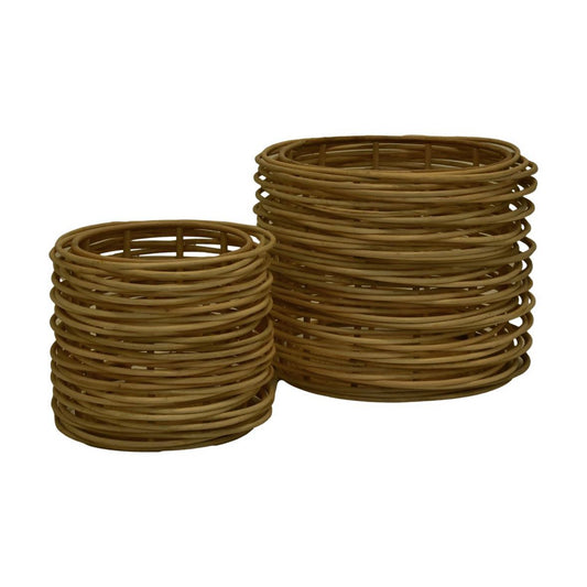 Baskets Set of 2 -  ø36X30/ ø50x40 - Natural - Rotan