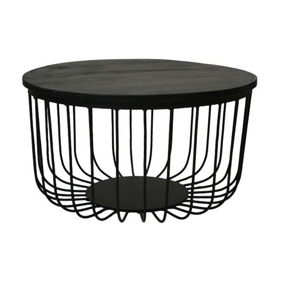 Coffee Table Maden - ø60 cm - Black - Mango wood/iron - Set of 2