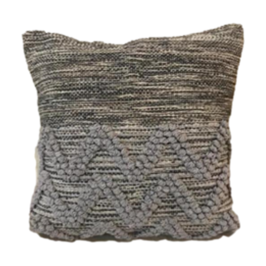 Cushion - 45x45 - Grey/Black - Cotton