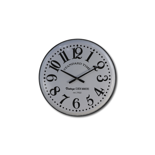 Wall clock Roman - ø62x5x62 - Zwart - Ijzer