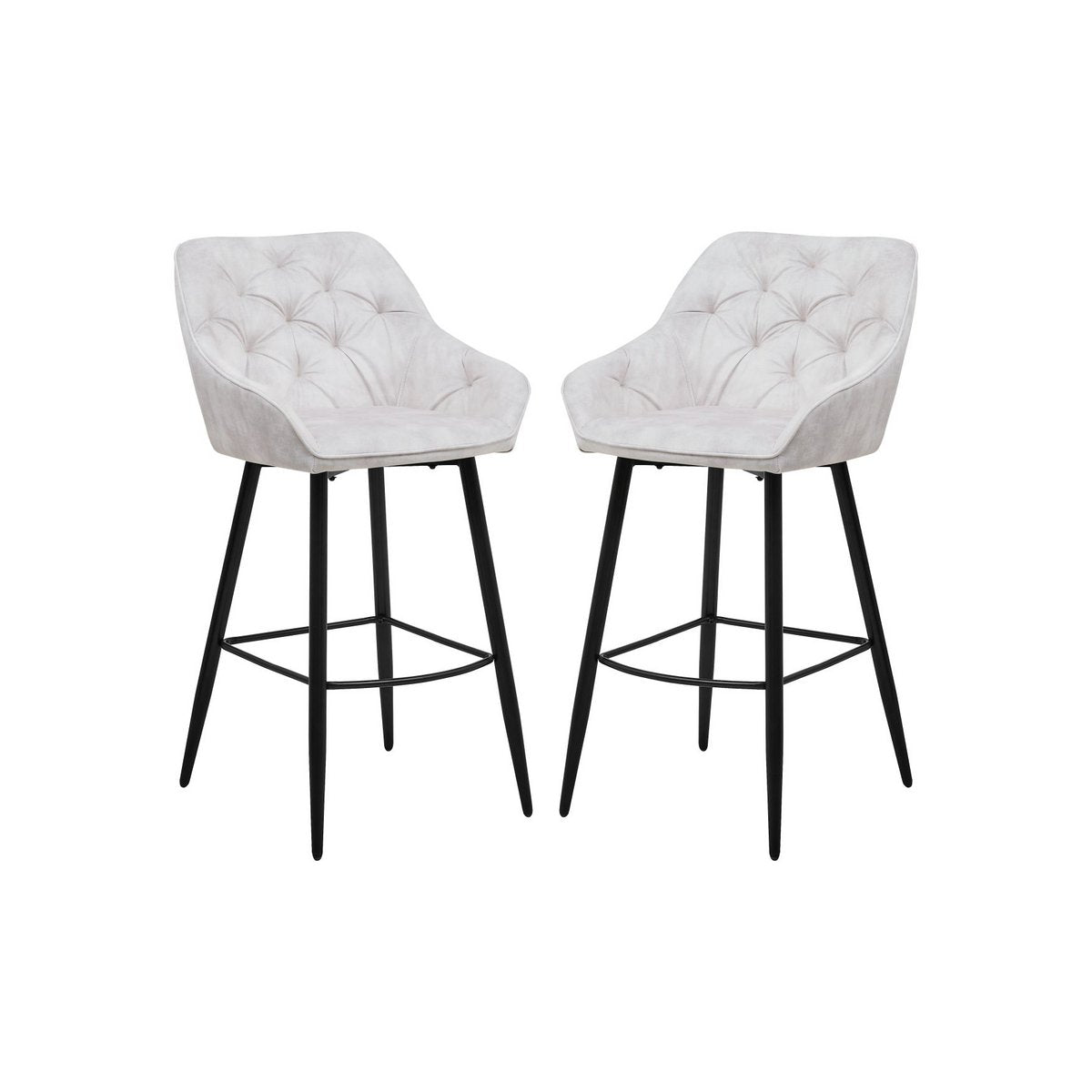 BarStool Liverpool - Set of 2 - 56x61x107 - Velvet/metal - Beige