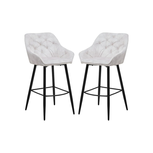 BarStool Liverpool - Set of 2 - 56x61x107 - Velvet/metal - Beige